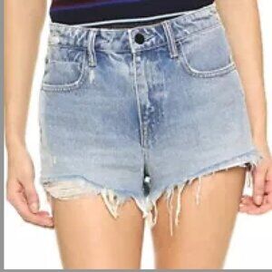 Alexander Wang Bite Destroyed Bite Cut-Off Denim Shorts